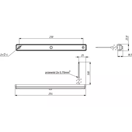 Interior Lighting Lamp With Switch (LED) White 12 / 24V Universal