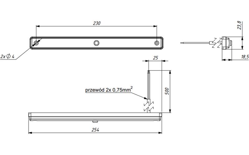 Interior Lighting Lamp With Switch (LED) White 12 / 24V Universal