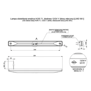 Interior Lamp (Milk-white Lens) (LED) White 12 / 24V Universal