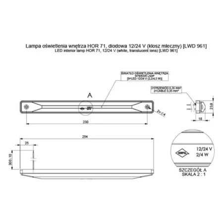 Luz de Iluminación Interior [difusor de Leche] (LED) Blanca 12 / 24V Universal
