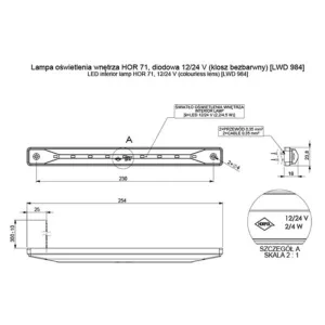 Luz de Iluminación Interior [pantalla Transparente] (LED) Blanca 12 / 24V Universal