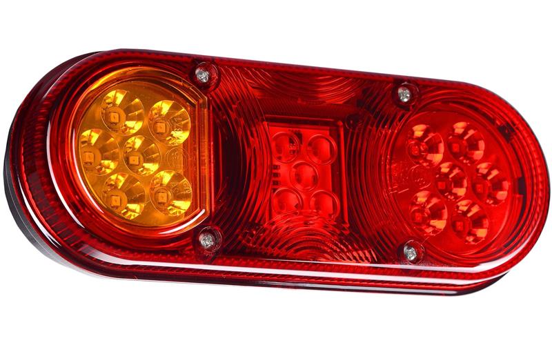 Lampa Zespolona Tylna z Oświetleniem Tablicy Rejestracyjnej (LED) Pomarańczowo - Czerwony 12 / 24V Lewy
