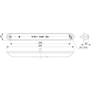 Integrierte Rückleuchte, 2-Funktions (LED) Rot 12 / 24V Universal