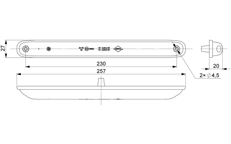 Luz Combinada Trasera, 2 Funciones (LED) Roja 12 / 24V Universal
