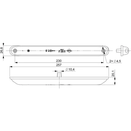ЗАДНИЙ КОМБИНИРОВАННЫЙ ФОНАРЬ, 2-МЯ ФУНКЦИЯМИ (LED) БЕЛЫЙ - КРАСНЫЙ 12 / 24V УНИВЕРСАЛЬНАЯ