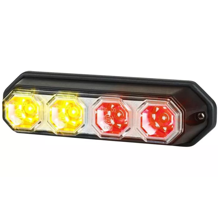 Integrierte Rückleuchte, 3-Funktions (LED) Orange - Rot 12 / 24V Universal
