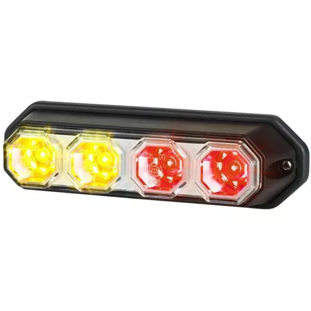Integrierte Rückleuchte, 3-Funktions (LED) Orange - Rot 12 / 24V Universal