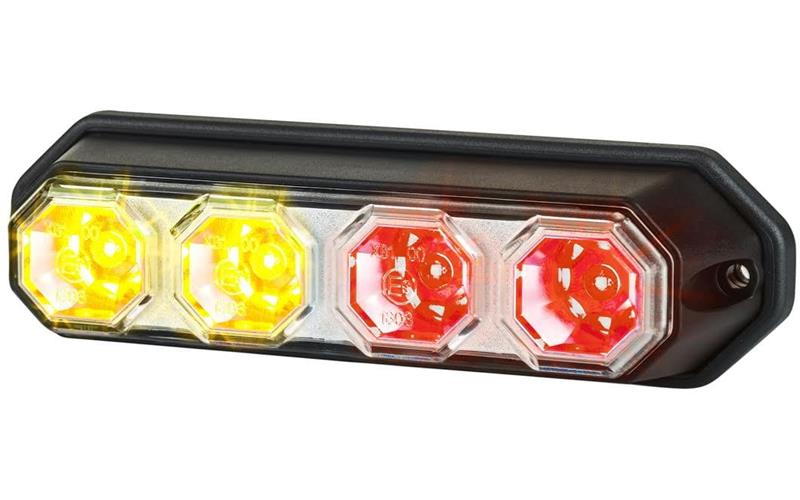 Feu Arrière Multifoncion, 3-fonctions (LED) Orange - Rouge 12 / 24V Universel