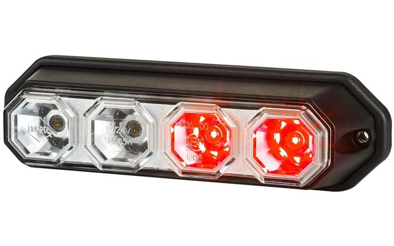Feu Arrière Multifoncion, 3-fonctions (LED) Orange - Rouge 12 / 24V Universel