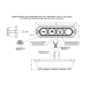 Luz Combinada Delantera, 2 Funciones (LED) Blanca - Amarilla 12 / 24V Universal