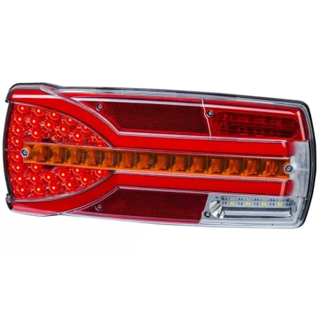 ЗАДНИЙ КОМБИНИРОВАННЫЙ ФОНАРЬ (LED) БЕЛЫЙ - ОРАНЖЕВЫЙ - КРАСНЫЙ 12 / 24V ЛЕВАЯ