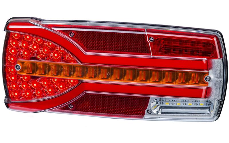 ЗАДНИЙ КОМБИНИРОВАННЫЙ ФОНАРЬ (LED) БЕЛЫЙ - ОРАНЖЕВЫЙ - КРАСНЫЙ 12 / 24V ЛЕВАЯ