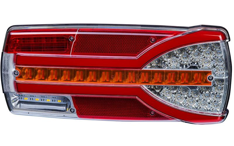 Multifunction Rear Lamp, 7-function, Number Plate Light Is Powered By A Separate Cable (LED) White - Orange - Red 12 / 24V Right