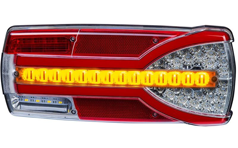 Feu Combiné 7-fonctions Avec Clignotant à Défilement / Dynamique (LED) Blanc - Orange - Rouge 12 / 24V Droit