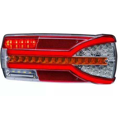 Feu Combiné 7-fonctions Avec Clignotant à Défilement / Dynamique (LED) Blanc - Orange - Rouge 12 / 24V Droit
