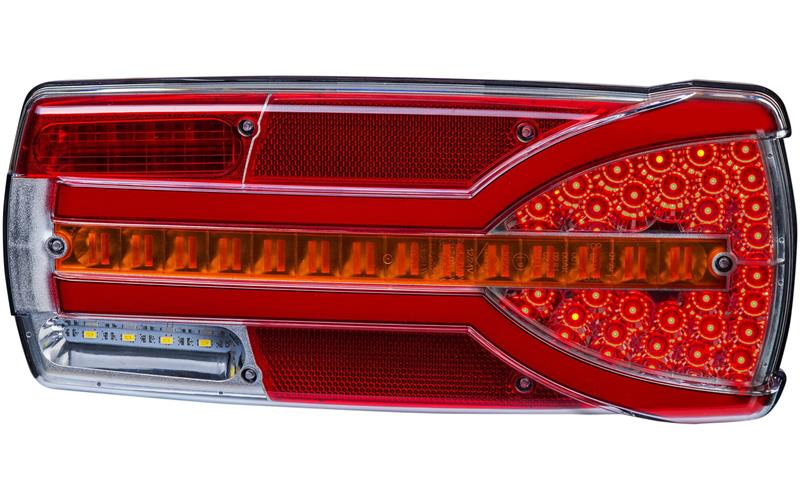 Feu Combiné 7-fonctions Avec Clignotant à Défilement / Dynamique (LED) Blanc - Orange - Rouge 12 / 24V Droit
