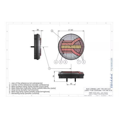 Piloto Combinado Trasero 5 Funciones con Intermitente de Desplazamiento (LED) Blanca - Amarilla - Roja 12 / 24V Universal