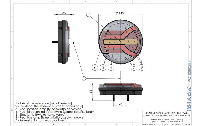 Multifunction Rear Lamp With A Dynamic Direction Indicator (LED) White - Orange - Red 12 / 24V Universal