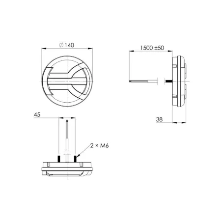 Lampa Zespolona Tylna 4-funkcyjna (LED) Biało - Pomarańczowo - Czerwony 12 / 24V Uniwersalna