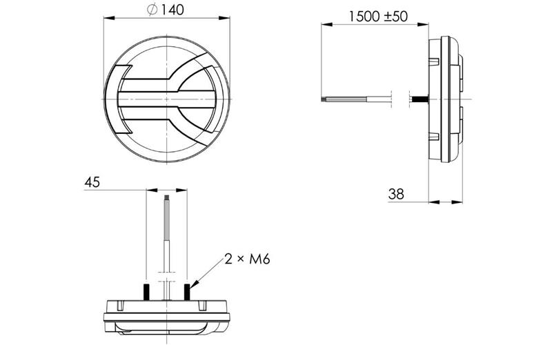 Luz Combinada Trasera (LED) Blanca - Amarilla - Roja 12 / 24V Universal