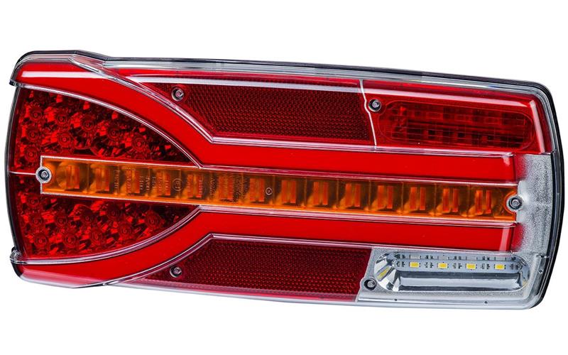 Feu Combiné 7-fonctions Avec Clignotant à Défilement / Dynamique (LED) Blanc - Orange - Rouge 12 / 24V Gauche