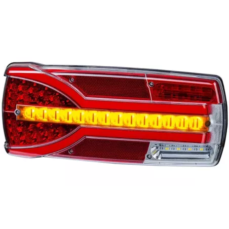 Lampa Zespolona 7-funkcyjna z Dynamicznym Kierunkowskazem (LED) Biało - Pomarańczowo - Czerwony 12 / 24V Lewa