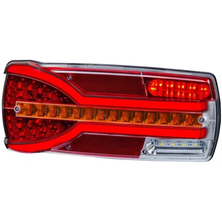 Multifunction Rear Lamp, 7-function, Number Plate Light Is Powered By A Separate Cable (LED) White - Orange - Red 12 / 24V Left