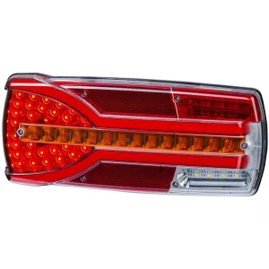 ЗАДНИЙ КОМБИНИРОВАННЫЙ ФОНАРЬ (LED) БЕЛЫЙ - ОРАНЖЕВЫЙ - КРАСНЫЙ 12 / 24V ЛЕВАЯ