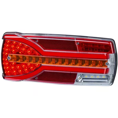 Multifunction Rear Lamp, 7-function, Number Plate Light Is Powered By A Separate Cable (LED) White - Orange - Red 12 / 24V Left