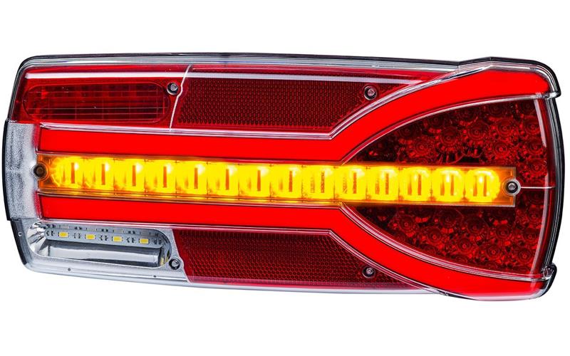 ЗАДНИЙ КОМБИНИРОВАННЫЙ ФОНАРЬ (LED) БЕЛЫЙ - ОРАНЖЕВЫЙ - КРАСНЫЙ 12 / 24V ПРАВАЯ
