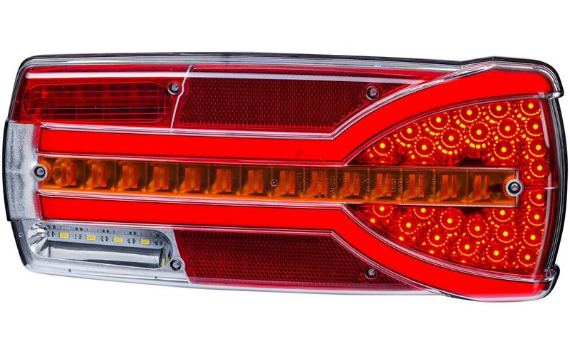 ЗАДНИЙ КОМБИНИРОВАННЫЙ ФОНАРЬ (LED) БЕЛЫЙ - ОРАНЖЕВЫЙ - КРАСНЫЙ 12 / 24V ПРАВАЯ