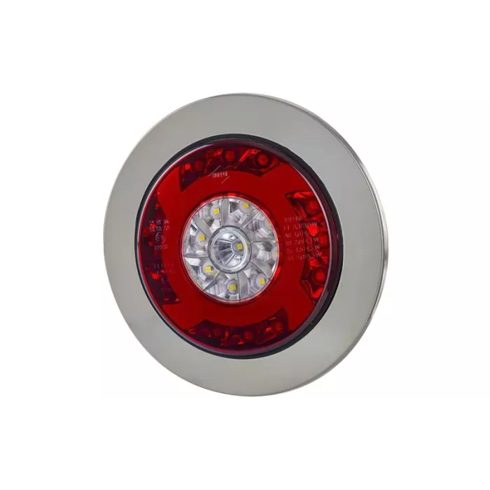 ЗАДНИЙ КОМБИНИРОВАННЫЙ ФОНАРЬ (LED) БЕЛЫЙ - КРАСНЫЙ 12 / 24V УНИВЕРСАЛЬНАЯ