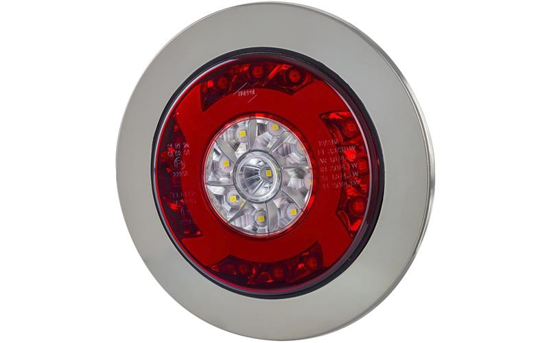 ЗАДНИЙ КОМБИНИРОВАННЫЙ ФОНАРЬ (LED) БЕЛЫЙ - КРАСНЫЙ 12 / 24V УНИВЕРСАЛЬНАЯ