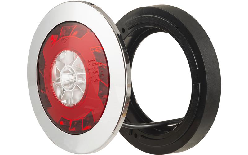 ЗАДНИЙ КОМБИНИРОВАННЫЙ ФОНАРЬ (LED) БЕЛЫЙ - КРАСНЫЙ 12 / 24V УНИВЕРСАЛЬНАЯ