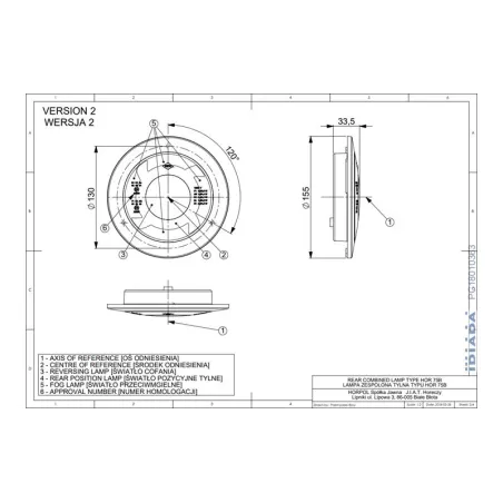 ЗАДНИЙ КОМБИНИРОВАННЫЙ ФОНАРЬ (LED) БЕЛЫЙ - КРАСНЫЙ 12 / 24V УНИВЕРСАЛЬНАЯ