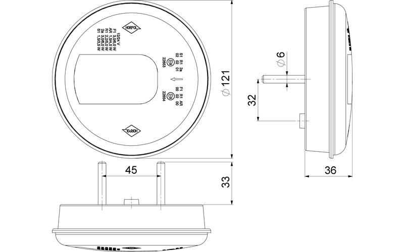 Multifunction Rear Lamp (LED) White - Red 12 / 24V Left