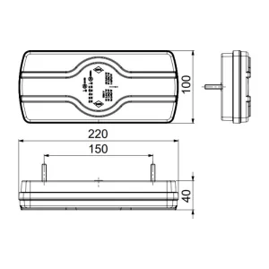 Luz Combinada - Iluminación de La Placa de MatrÍcula Lateral (LED) Blanca - Amarilla - Roja 12 / 24V Universal