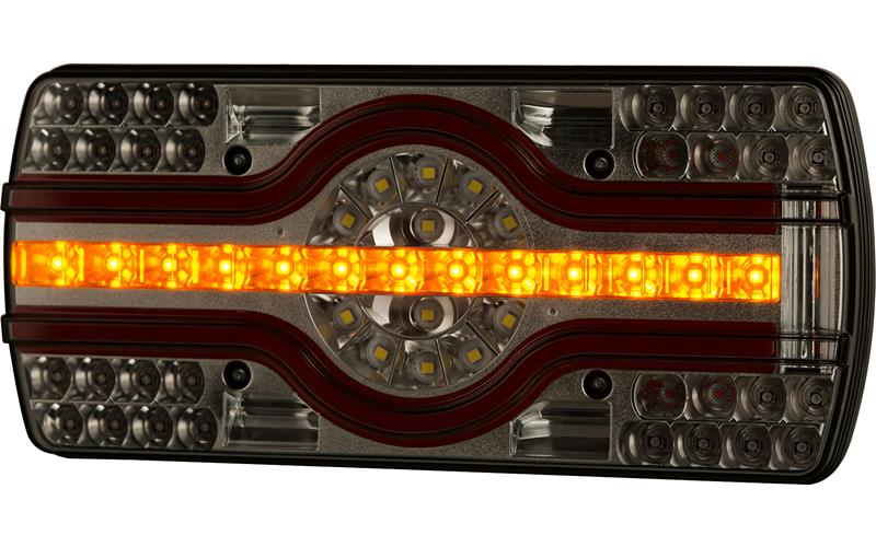 ЗАДНИЙ КОМБИНИРОВАННЫЙ ФОНАРЬ (LED) БЕЛЫЙ - ОРАНЖЕВЫЙ - КРАСНЫЙ 12 / 24V ЛЕВАЯ