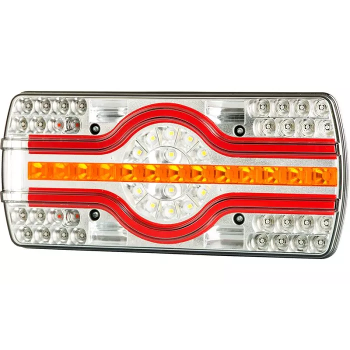 Feu Multifonction (LED) Blanc - Orange - Rouge 12 / 24V Droit