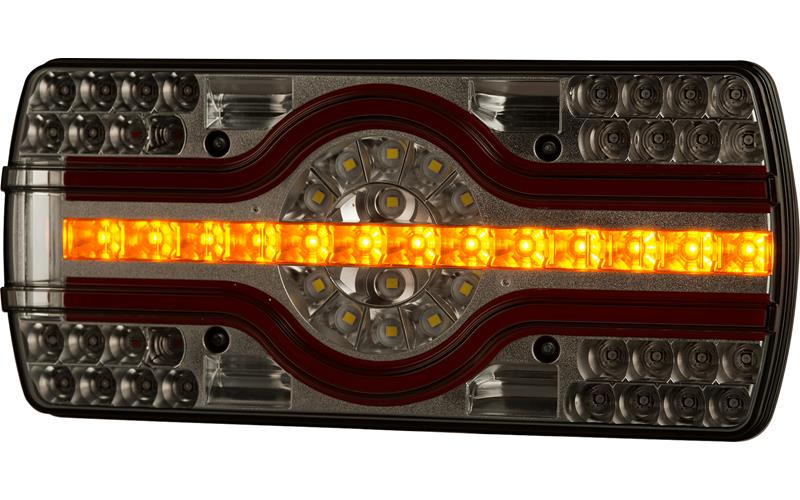 Feu Multifonction (LED) Blanc - Orange - Rouge 12 / 24V Droit
