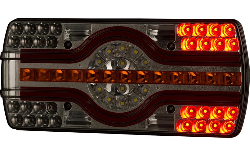 Feu Multifonction (LED) Blanc - Orange - Rouge 12 / 24V Droit