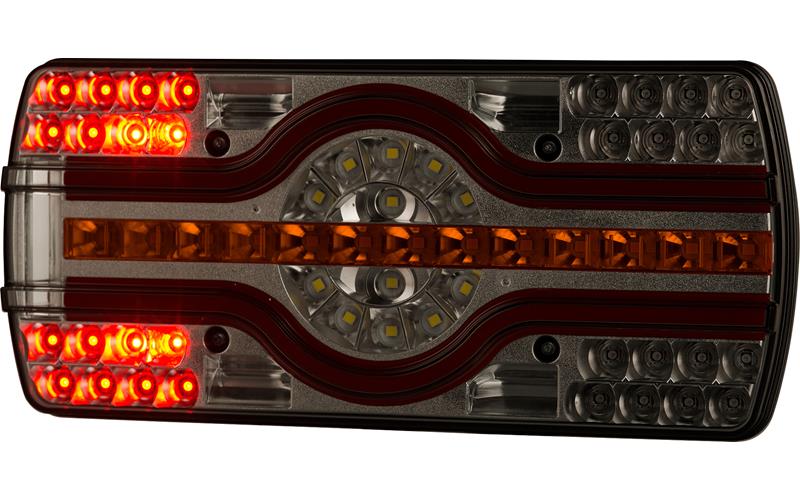 Lampa Zespolona Ze światłem Oświetlenia Tablicy Rejestracyjnej Dolne (LED) Biało - Pomarańczowo - Czerwony 12 / 24V Prawy