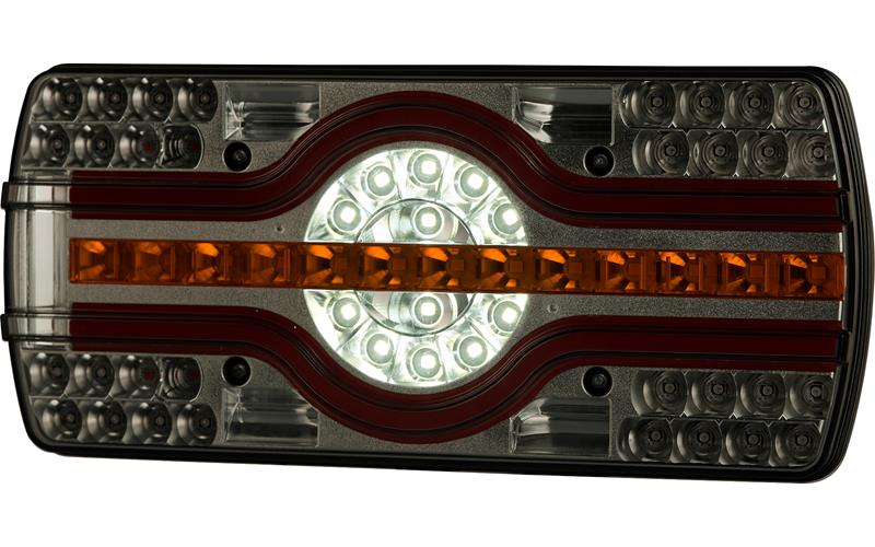 Lampa Zespolona Ze światłem Oświetlenia Tablicy Rejestracyjnej Dolne (LED) Biało - Pomarańczowo - Czerwony 12 / 24V Prawy