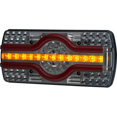 Lampa Zespolona Ze światłem Oświetlenia Tablicy Rejestracyjnej Dolne (LED) Biało - Pomarańczowo - Czerwony 12 / 24V Lewy
