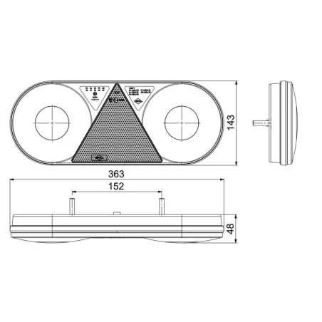 Luz Combinada Trasera, 6 Funciones (LED) Blanca - Amarilla - Roja 12 / 24V Izquierdo