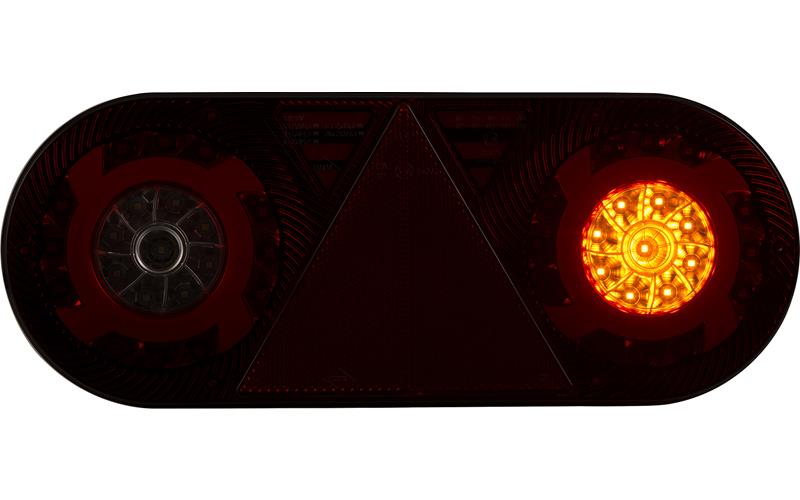 Lampa Zespolona Tylna 6-funkcyjna (Neon) z Odblaskiem (LED) Biało - Pomarańczowo - Czerwony 12 / 24V Prawa