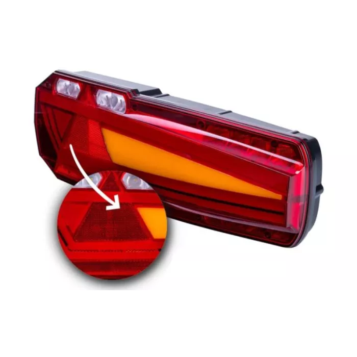 Rear Multifunction Light With Retroreflective Triangle (LED) White - Orange - Red 12 / 24V Left
