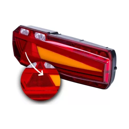 Luz Combinada Trasera con Casquillo y Triángulo Reflectante (LED) Blanca - Amarilla - Roja 12 / 24V Izquierdo