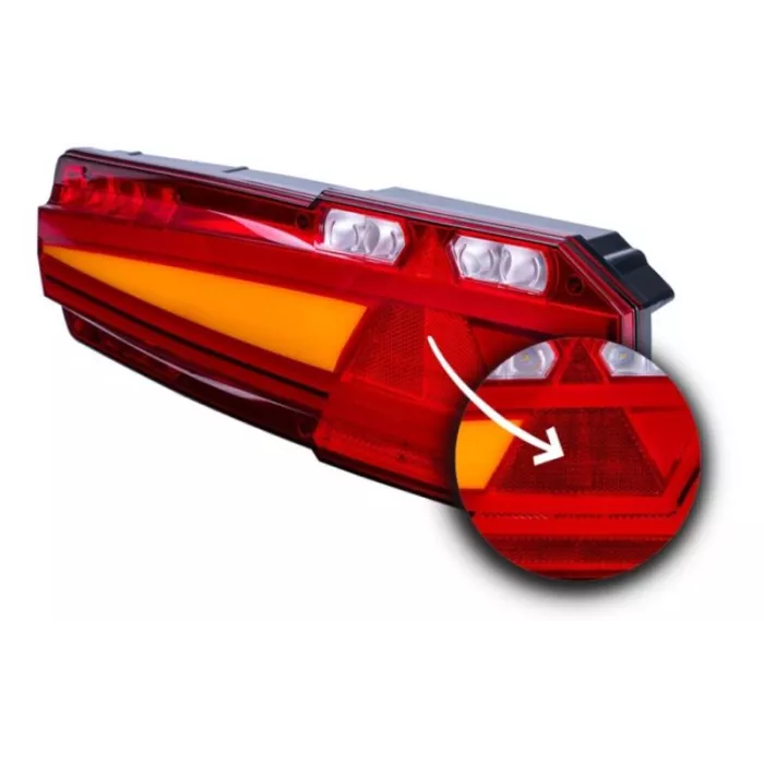 Rear Multifunction Light With Retroreflective Triangle (LED) White - Orange - Red 12 / 24V Right