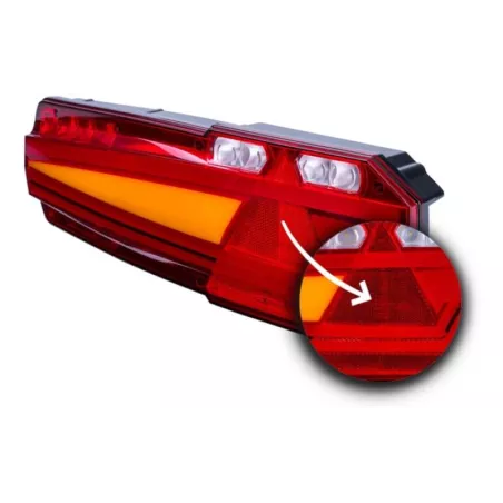 Rear Multifunction Light With Retroreflective Triangle (LED) White - Orange - Red 12 / 24V Right